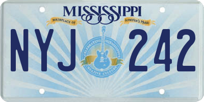 MS license plate NYJ242