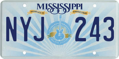 MS license plate NYJ243