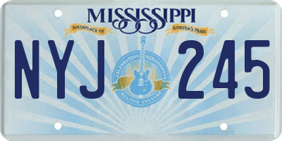 MS license plate NYJ245