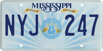 MS license plate NYJ247