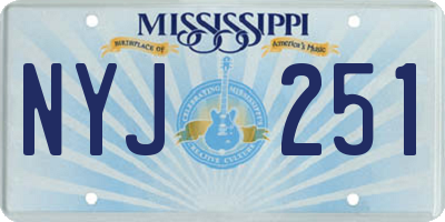 MS license plate NYJ251