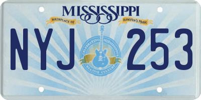 MS license plate NYJ253