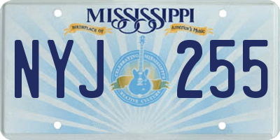 MS license plate NYJ255