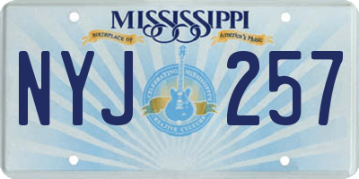 MS license plate NYJ257