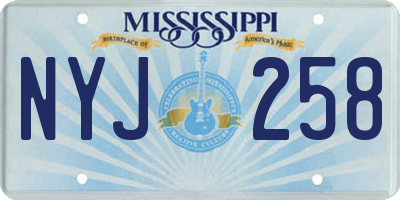 MS license plate NYJ258