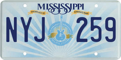 MS license plate NYJ259