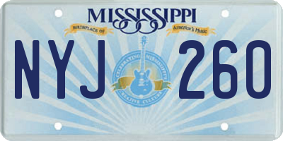 MS license plate NYJ260