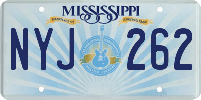 MS license plate NYJ262