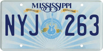 MS license plate NYJ263