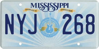 MS license plate NYJ268