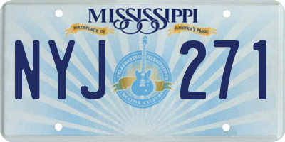 MS license plate NYJ271