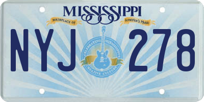 MS license plate NYJ278