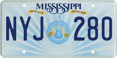 MS license plate NYJ280