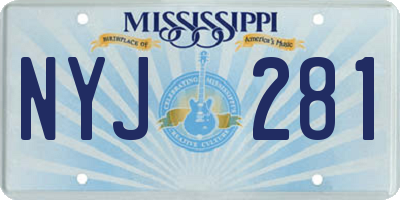 MS license plate NYJ281