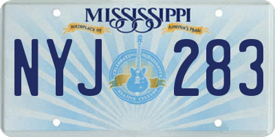 MS license plate NYJ283