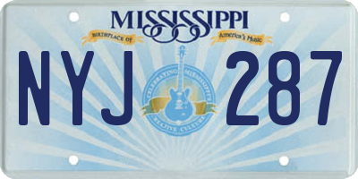 MS license plate NYJ287