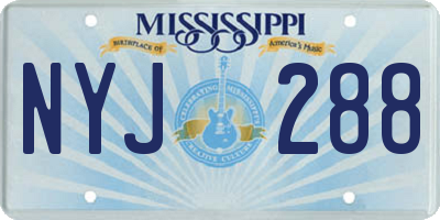 MS license plate NYJ288
