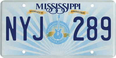 MS license plate NYJ289