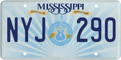 MS license plate NYJ290