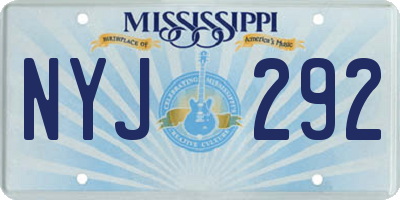 MS license plate NYJ292