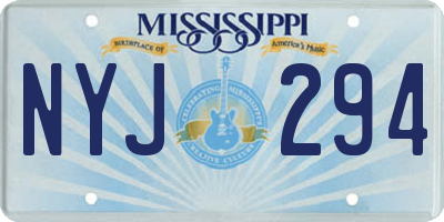 MS license plate NYJ294