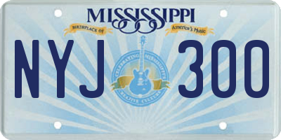 MS license plate NYJ300