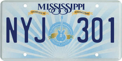 MS license plate NYJ301