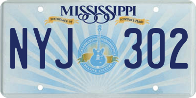 MS license plate NYJ302
