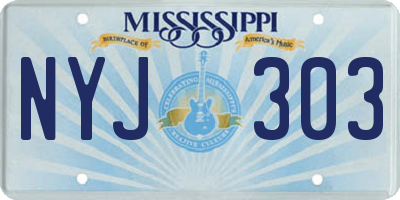 MS license plate NYJ303