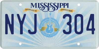 MS license plate NYJ304