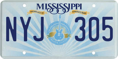 MS license plate NYJ305