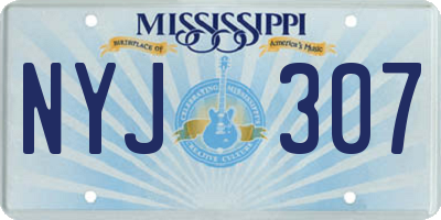 MS license plate NYJ307