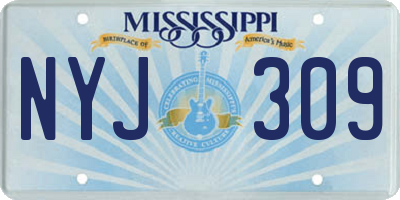 MS license plate NYJ309