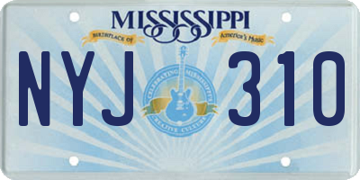 MS license plate NYJ310
