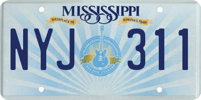 MS license plate NYJ311