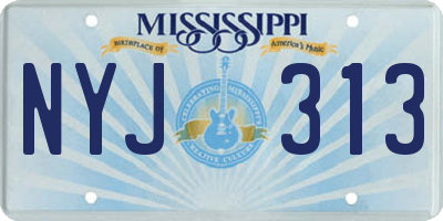 MS license plate NYJ313