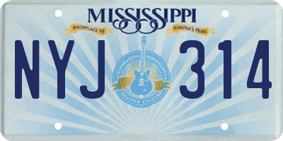 MS license plate NYJ314