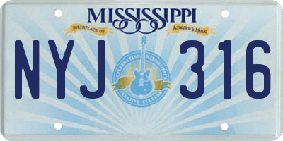 MS license plate NYJ316