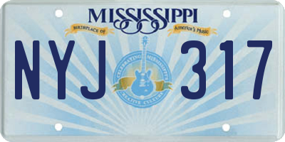 MS license plate NYJ317