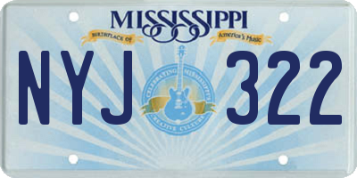 MS license plate NYJ322
