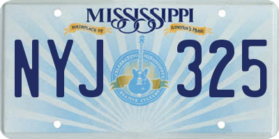 MS license plate NYJ325