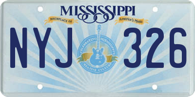 MS license plate NYJ326