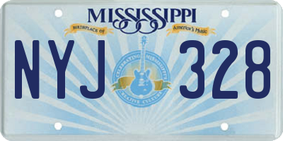 MS license plate NYJ328