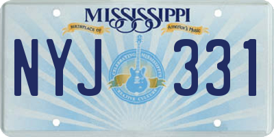 MS license plate NYJ331