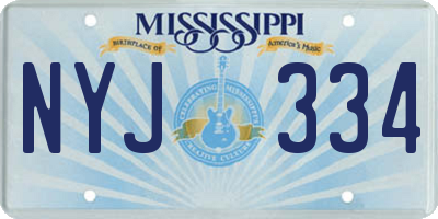 MS license plate NYJ334
