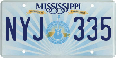 MS license plate NYJ335