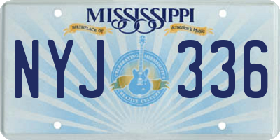 MS license plate NYJ336