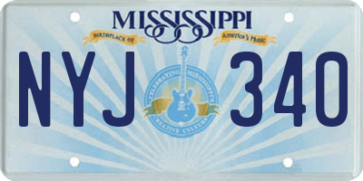 MS license plate NYJ340