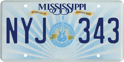 MS license plate NYJ343