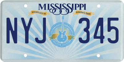 MS license plate NYJ345
